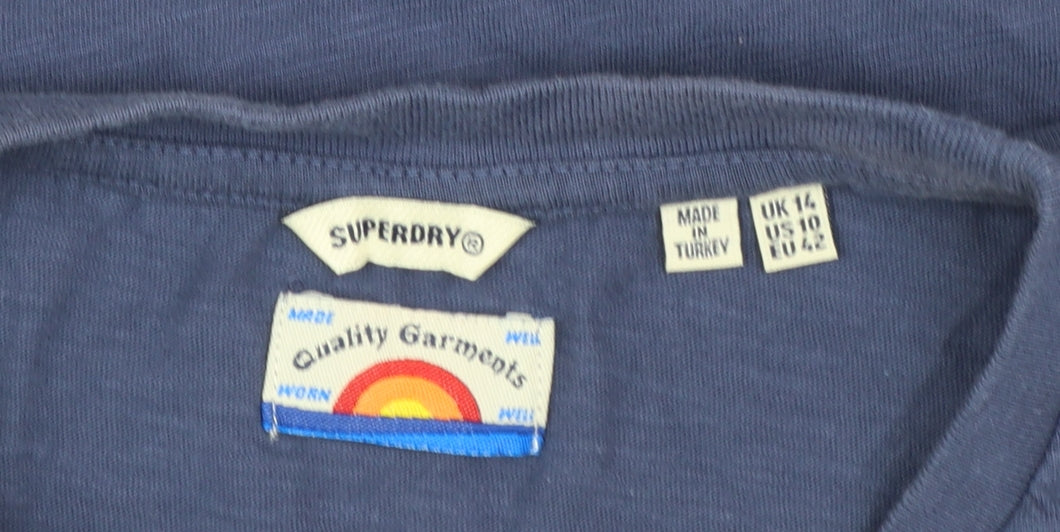 Superdry Women’s Blue Retro Rainbow Tank Top Size 14