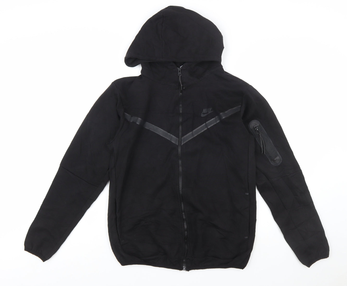 Nike Men's Black Full Zip Hoodie M Regular Fit Fleece