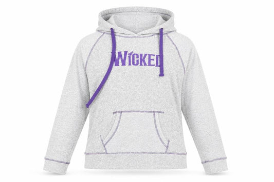Wicked Women's Grey Hoodie Medium Pullover Graphic Organic Cotton Blend