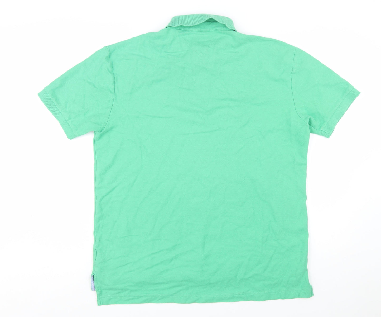 Tommy Hilfiger Men's Green Cotton Polo Shirt Size L Regular Fit