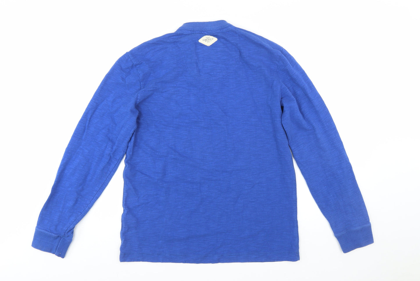 Crew Clothing Co. Men's Blue Henley Long Sleeve T-Shirt M