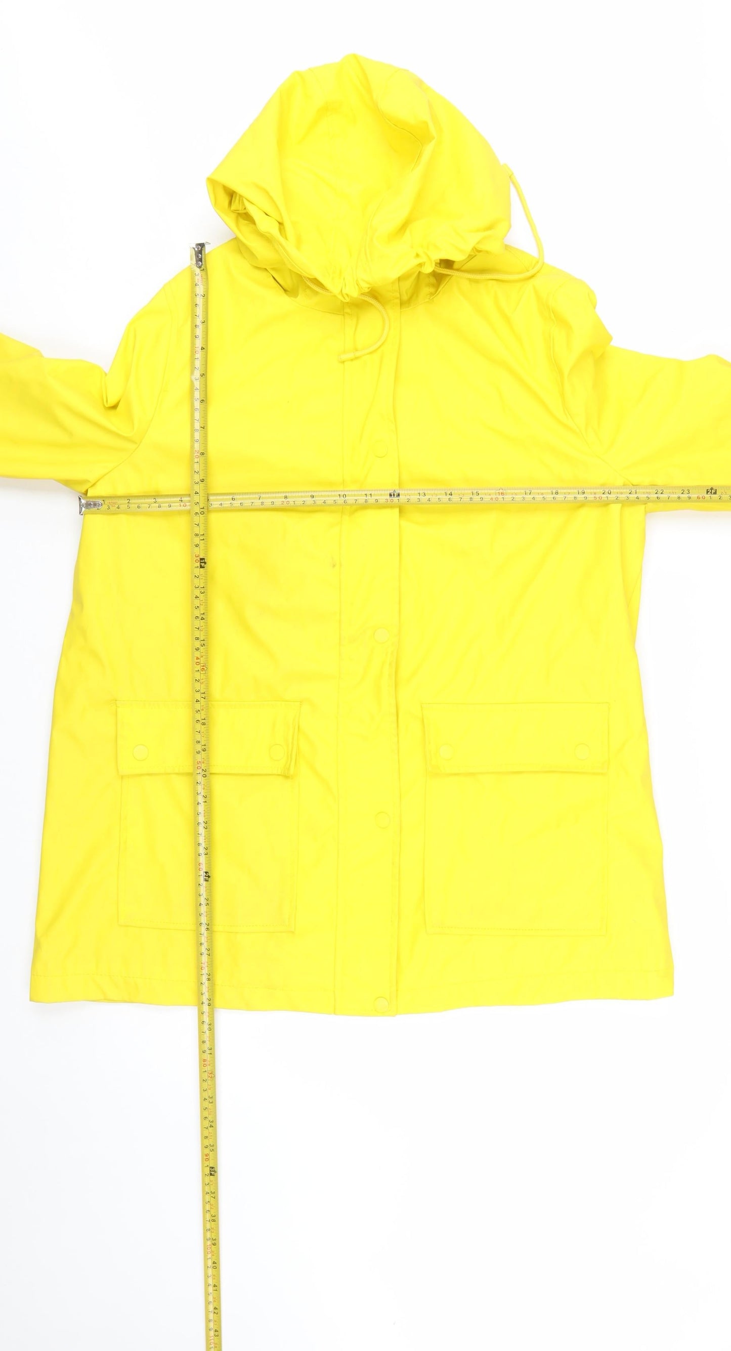 New Look Women’s Yellow Waterproof Hooded Rain Coat Jacket Size 16
