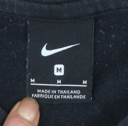 Nike Men's Black Hoodie M Pullover Cotton Blend Sportswear