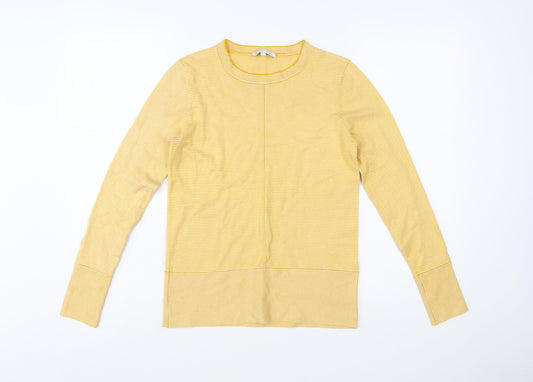 Warehouse Women’s Yellow Striped Crew Neck Long Sleeve Pullover Jumper Size 10