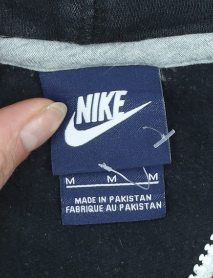 Nike Men's Black Full Zip Hoodie M Regular Fit Fleece Sportswear