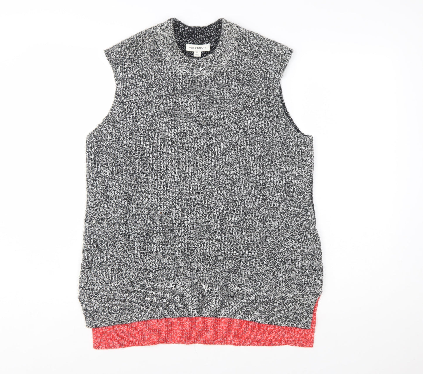 Marks and Spencer Women's Grey Knit Sleeveless Vest Jumper M