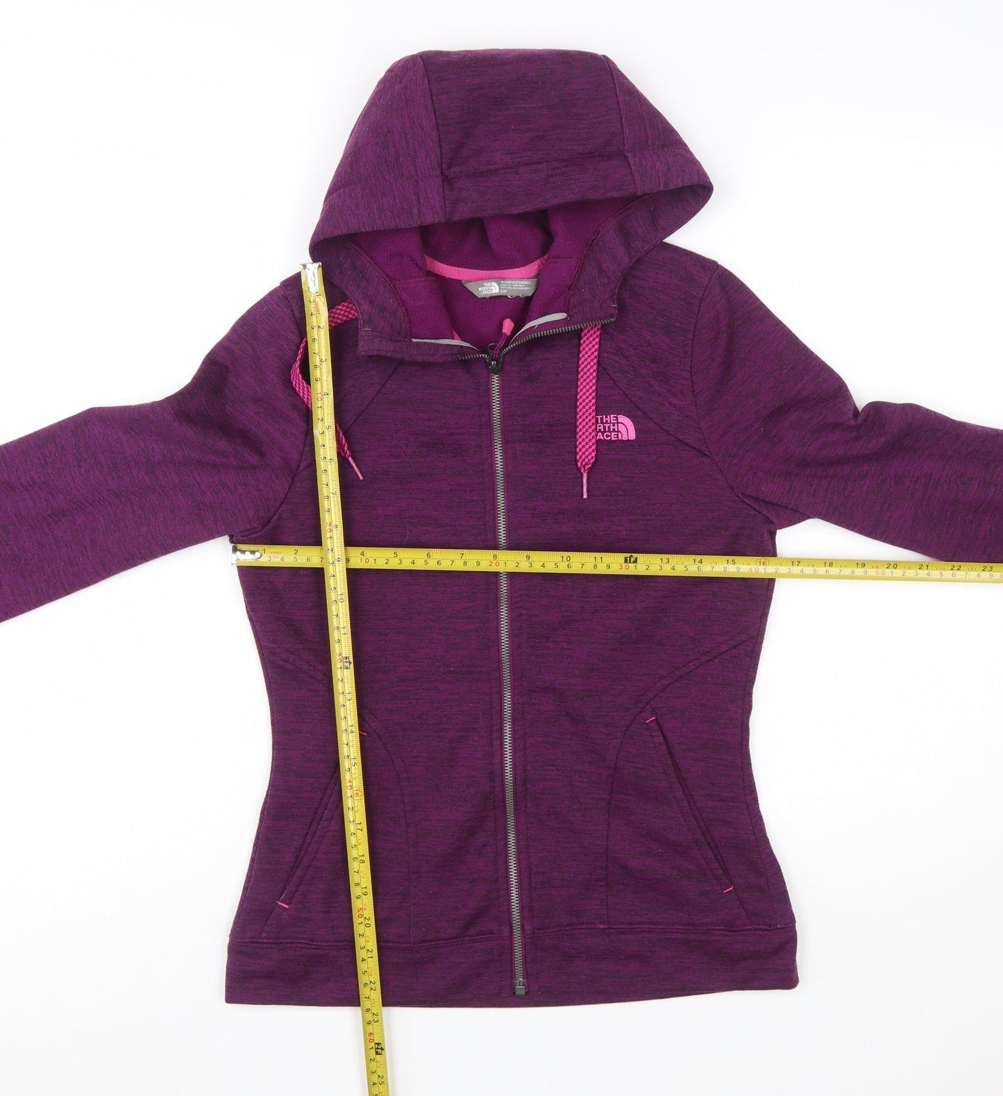 The North Face Womens Purple Full Zip Hoodie Size S Fleece Lined Outdoor