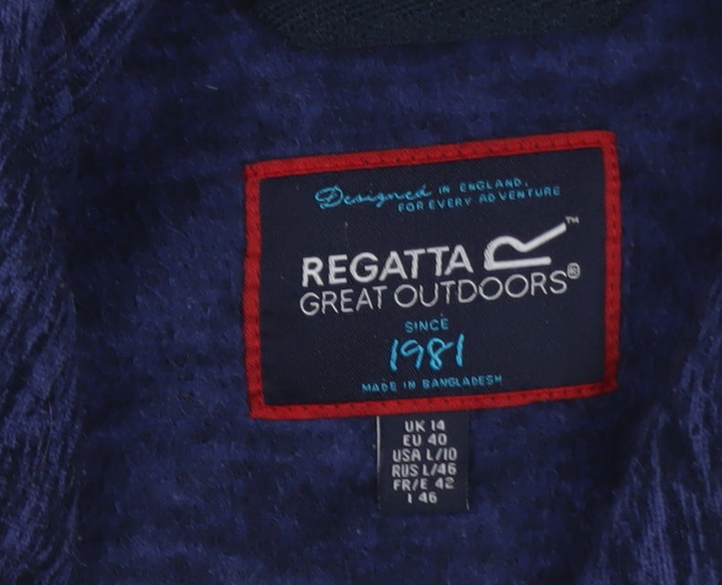 Regatta Womens Blue Soft Shell Fleece Zip Jacket Size 14