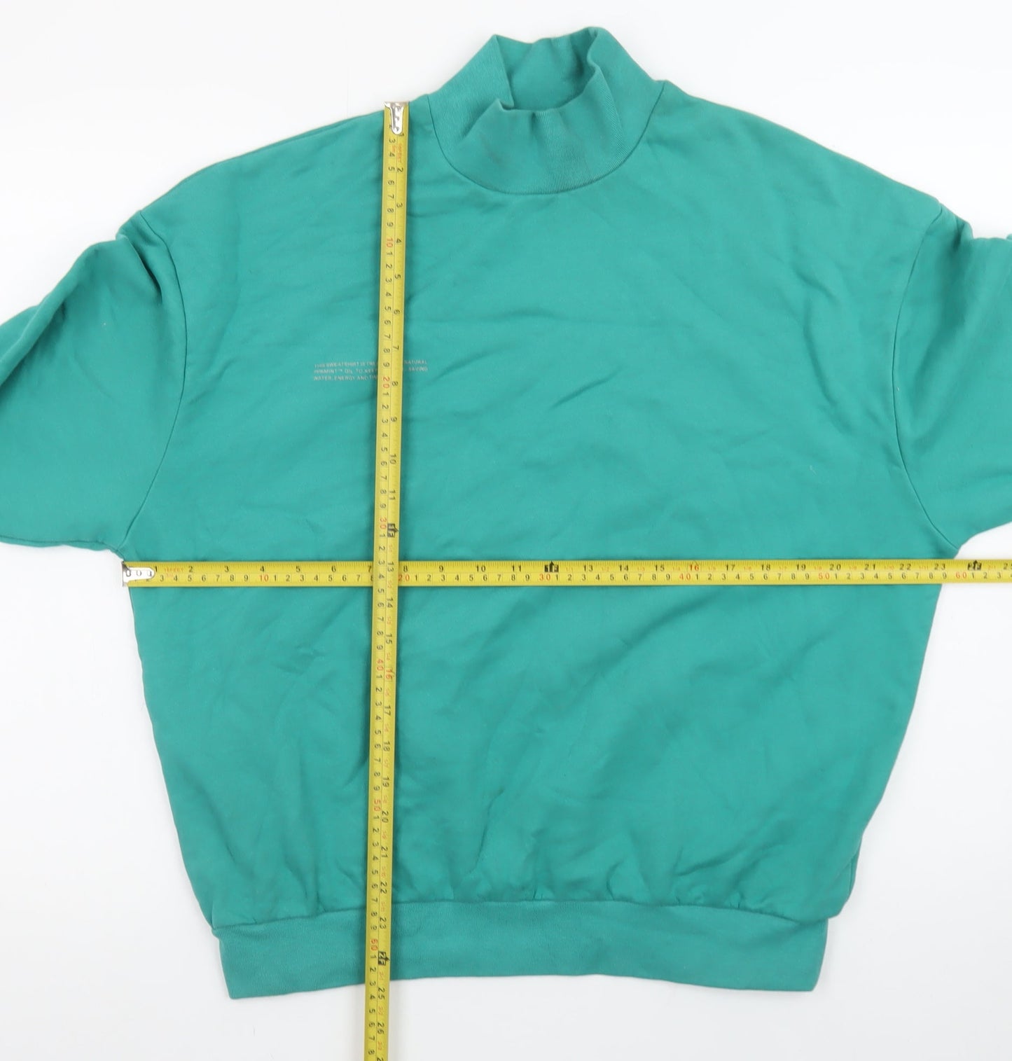 Pangaia Men's Green High Neck Organic Cotton Sweatshirt Size S