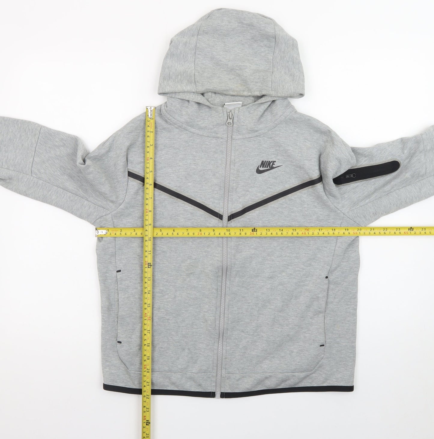 Nike Men's Grey Full Zip Hoodie L Sportswear Lightweight