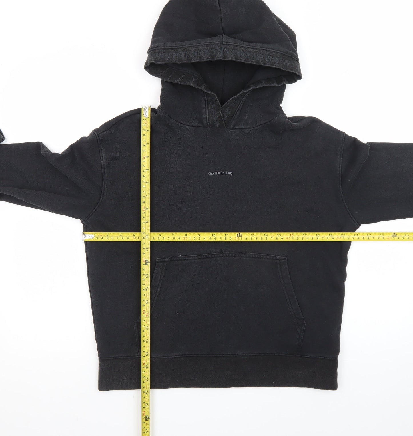 Calvin Klein Jeans Men's Black L Pullover Hoodie with Logo
