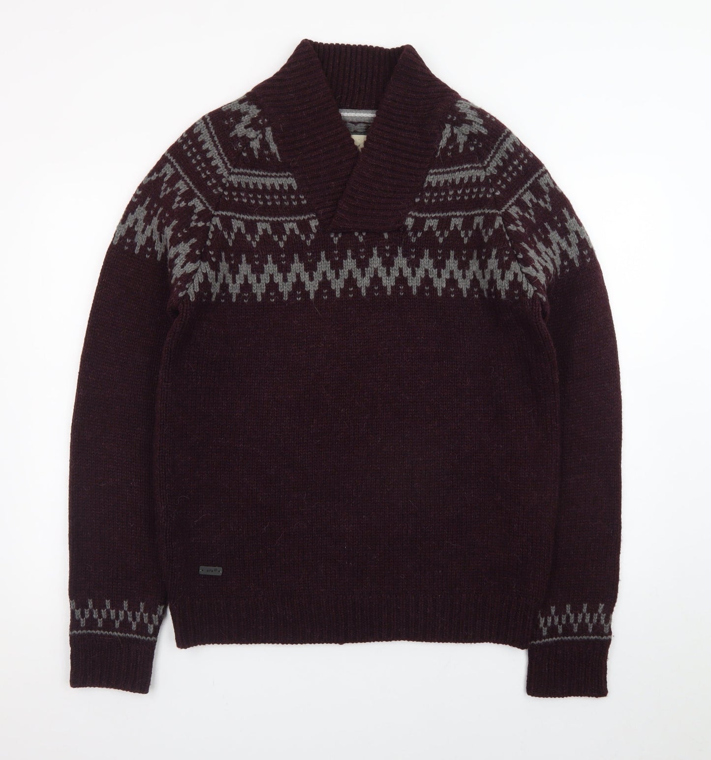 Rocha John Rocha Men’s Brown Fair Isle Wool Jumper Size M