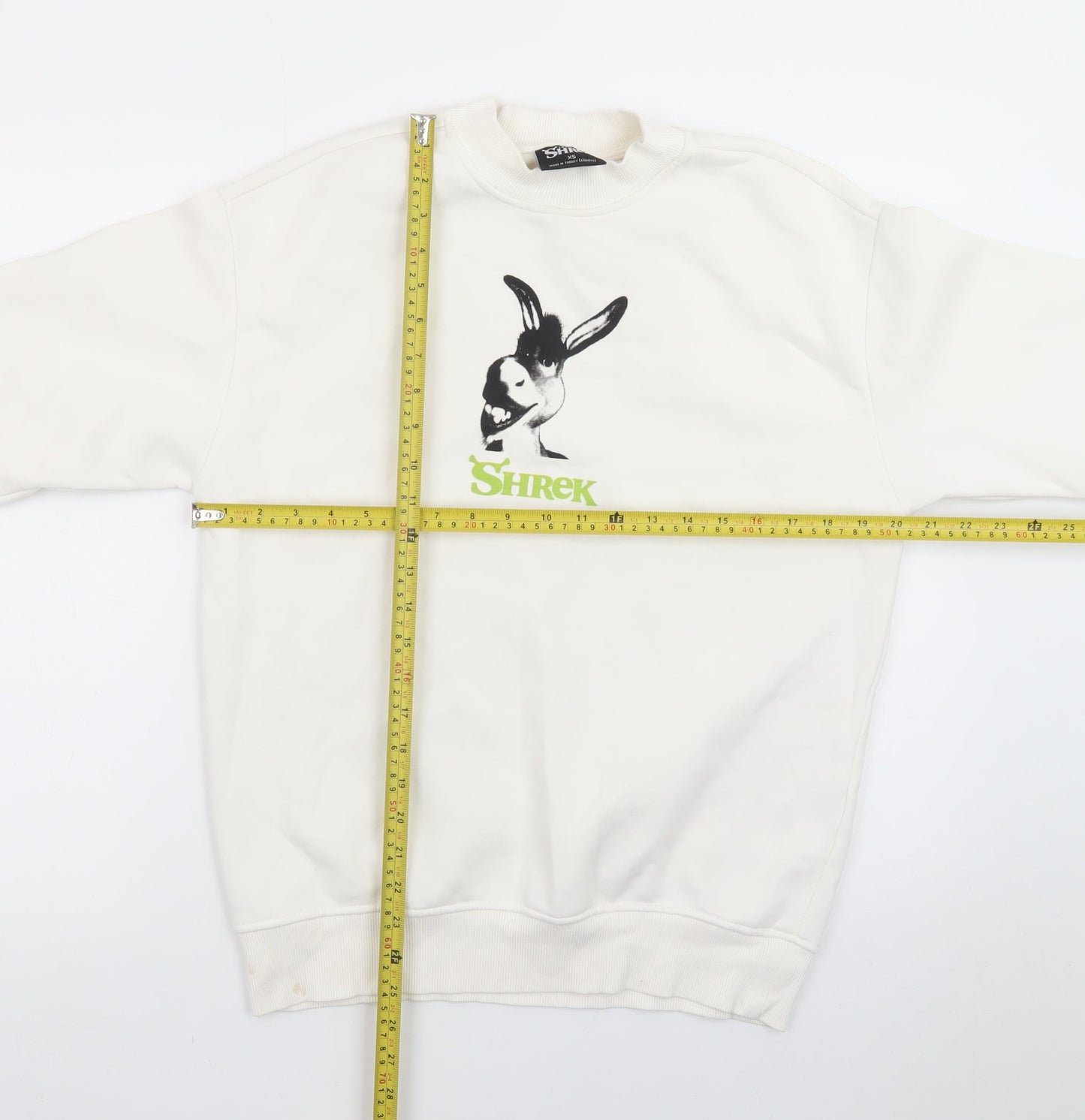DreamWorks Shrek Donkey Graphic White Sweatshirt XS Women