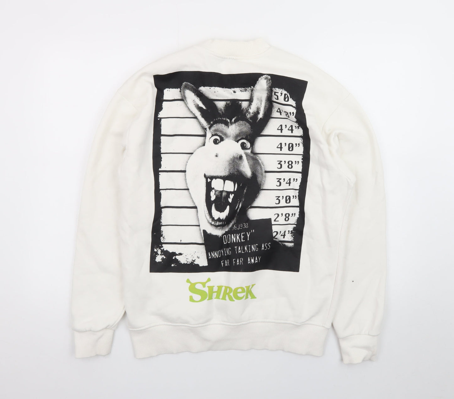 DreamWorks Shrek Donkey Graphic White Sweatshirt XS Women