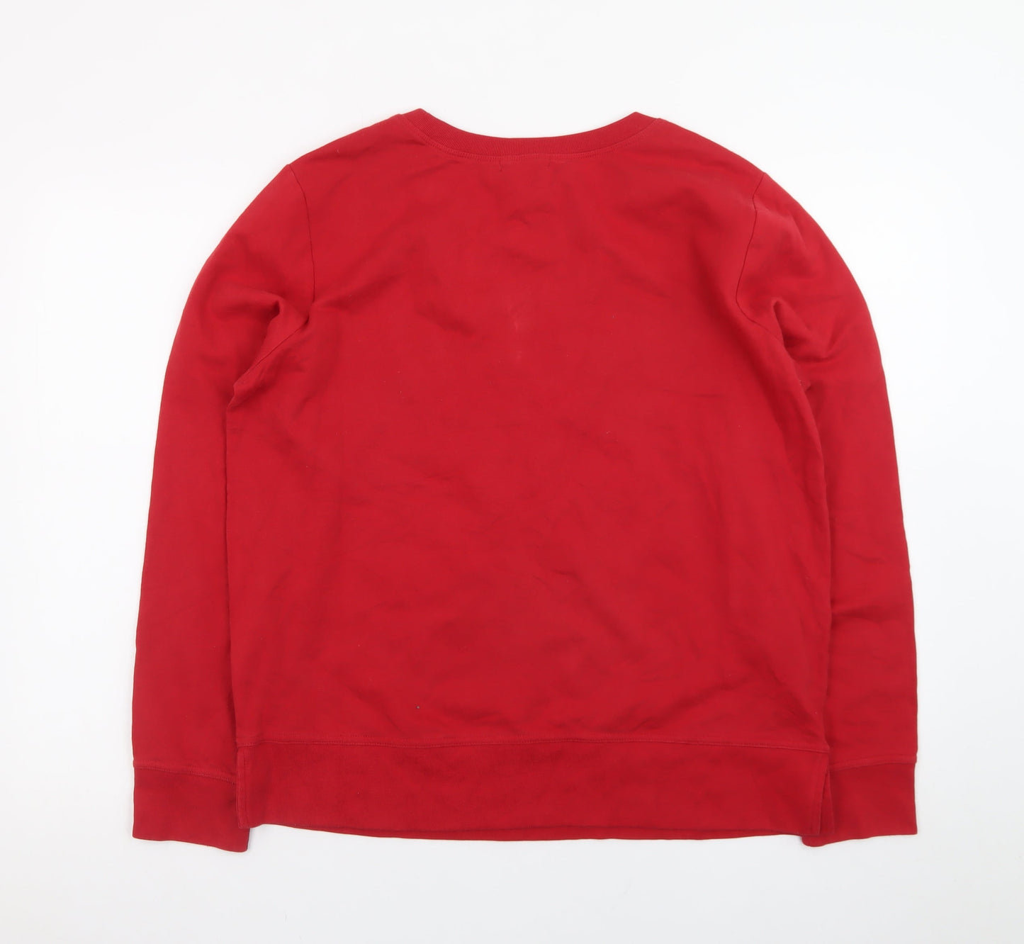 GAP Womens Red Logo Crew Neck Pullover Sweatshirt Size L