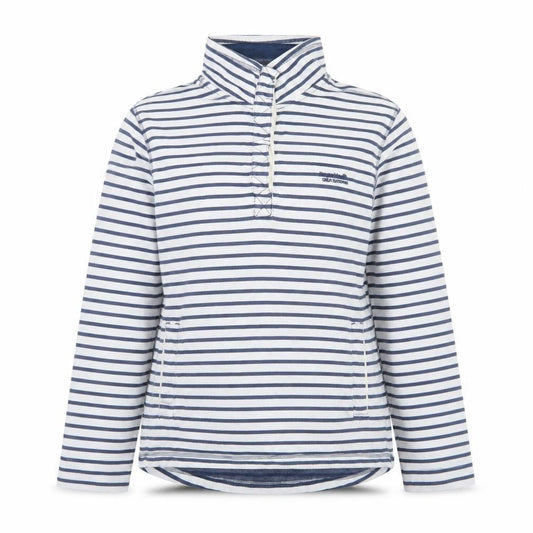 Regatta Women Blue White Stripe 1/4 Zip Pullover Sweatshirt UK 16