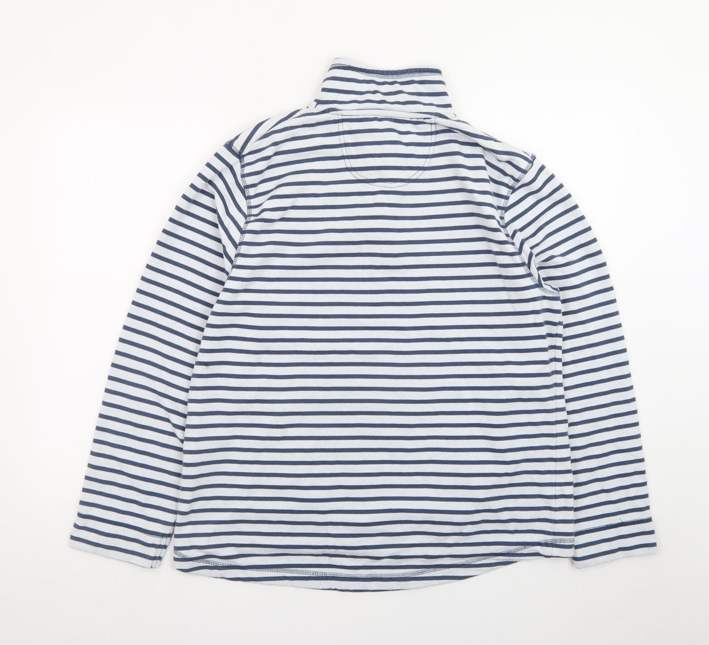 Regatta Women Blue White Stripe 1/4 Zip Pullover Sweatshirt UK 16