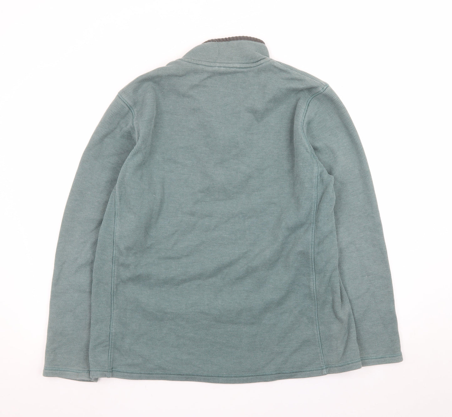 Mountain Warehouse Men’s Green 1/4 Zip Fleece Pullover Sweatshirt L