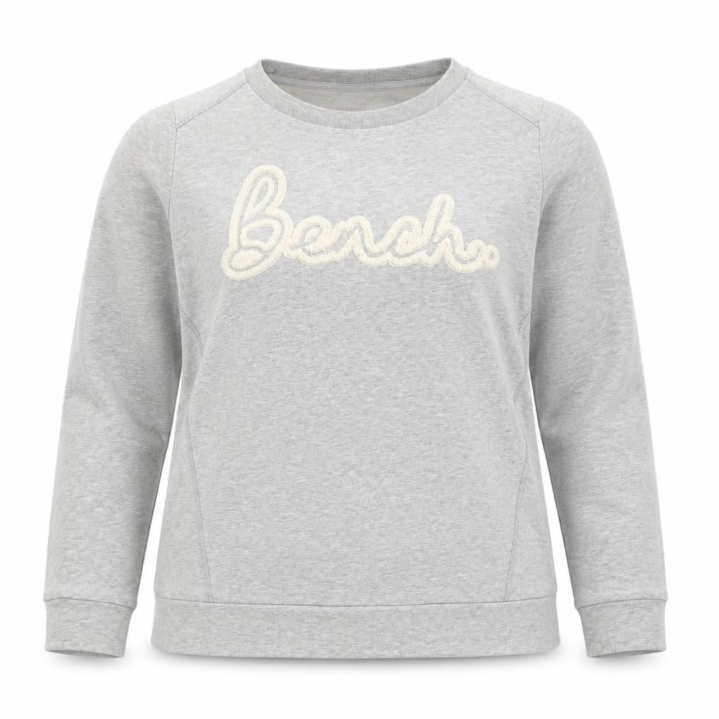 Bench Womens Grey XS Pullover Sweatshirt with Logo Front