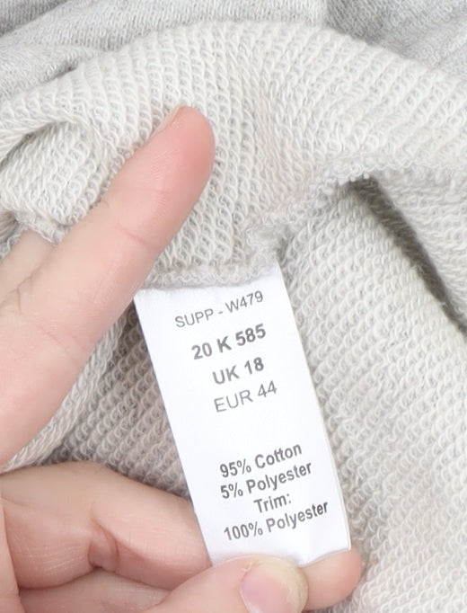 Kaleidoscope Women Grey Beaded Collar Cotton Knit Jumper UK 18