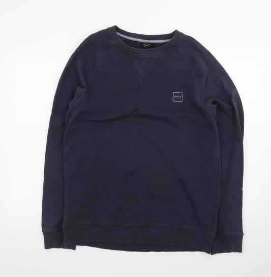 Hugo Boss Men's Blue Crew Neck Pullover Sweatshirt L