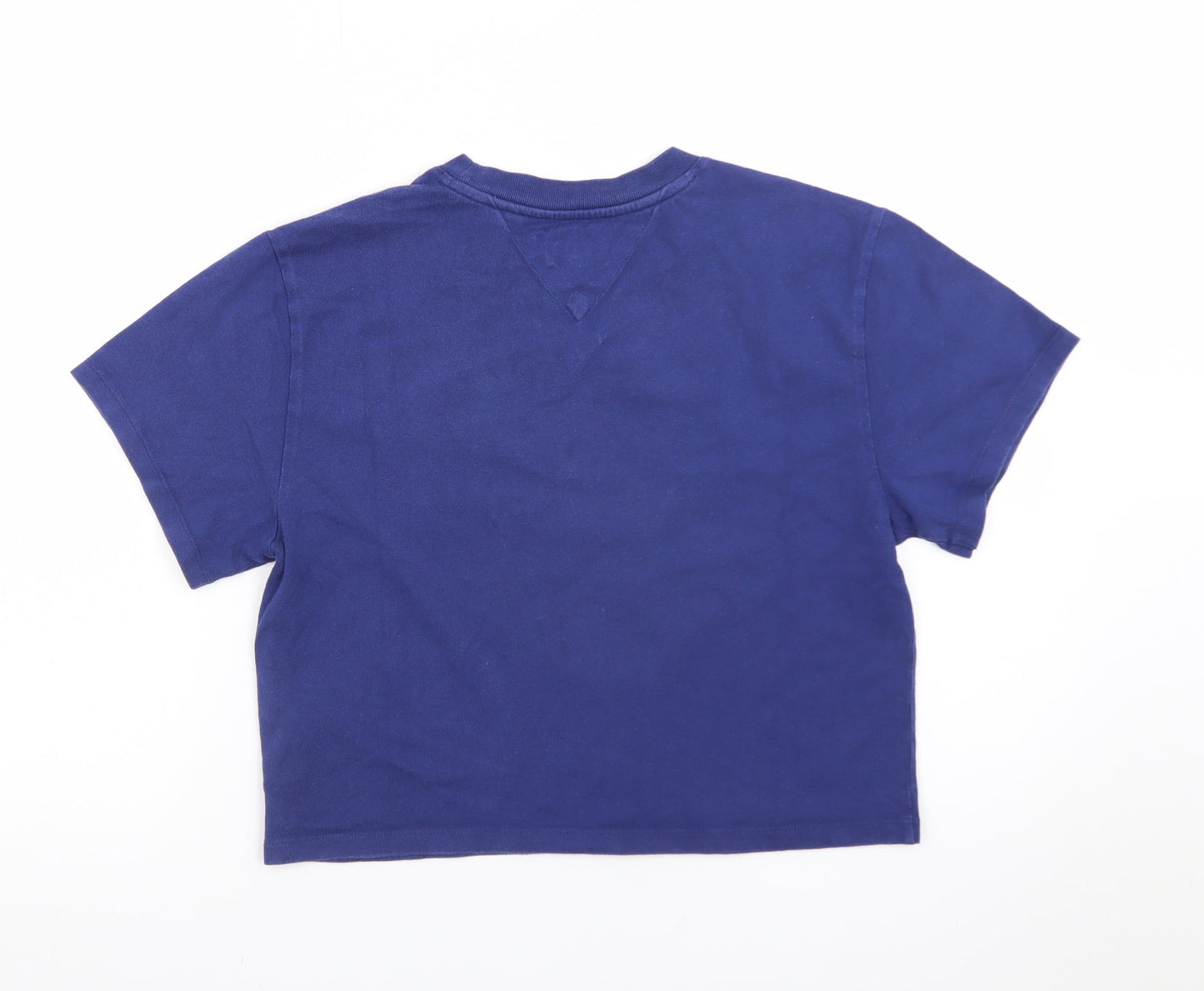 Tommy Jeans Women's Blue Cropped T-Shirt XS Crew Neck