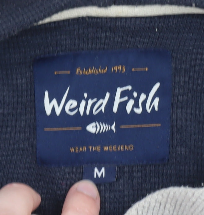 Weird Fish Mens Grey Pullover Hoodie Medium Hooded Sweatshirt