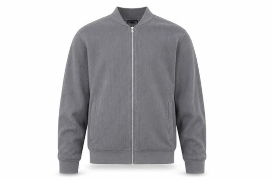 Club Monaco Men's Grey Cotton Blend Bomber Jacket M Casual Zip Up