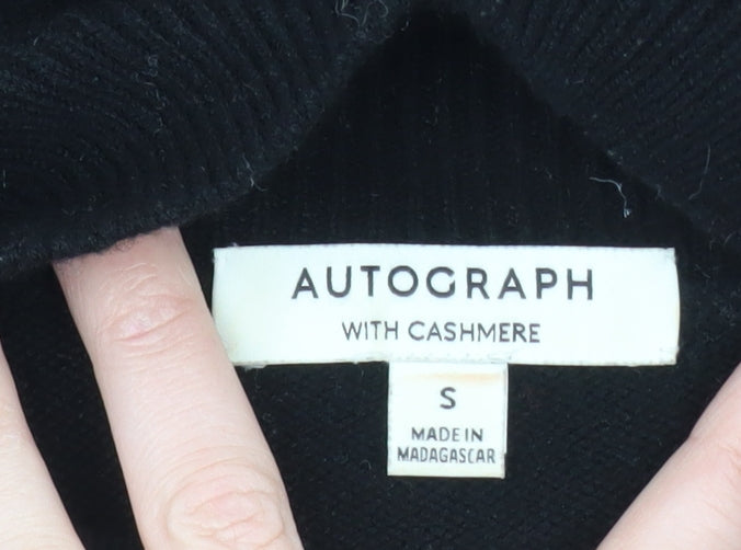 Marks and Spencer Women’s Black Wool Cashmere Mock Neck Jumper S