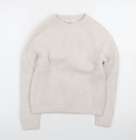 Peserico Easy Women Beige Merino Wool Cashmere Jumper Size 14