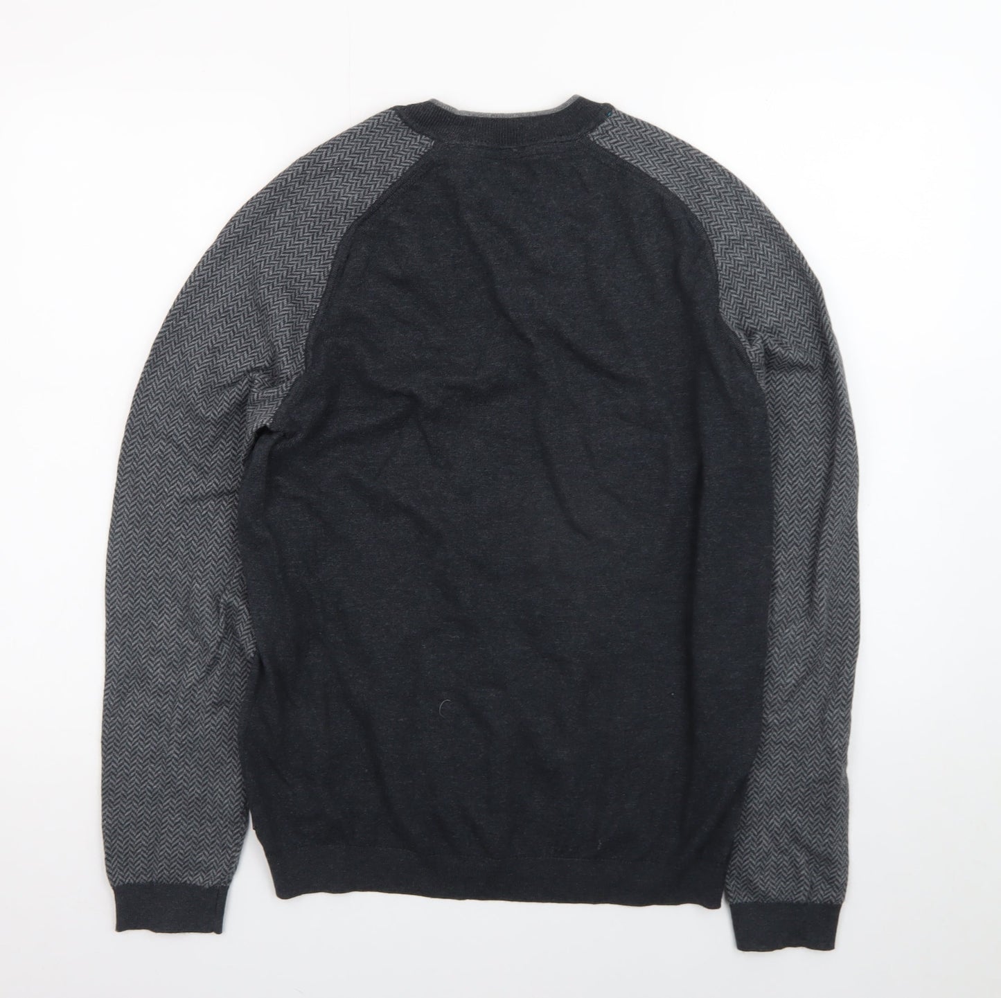 Ted Baker Men's Grey Cotton Wool Crew Neck Jumper Size L