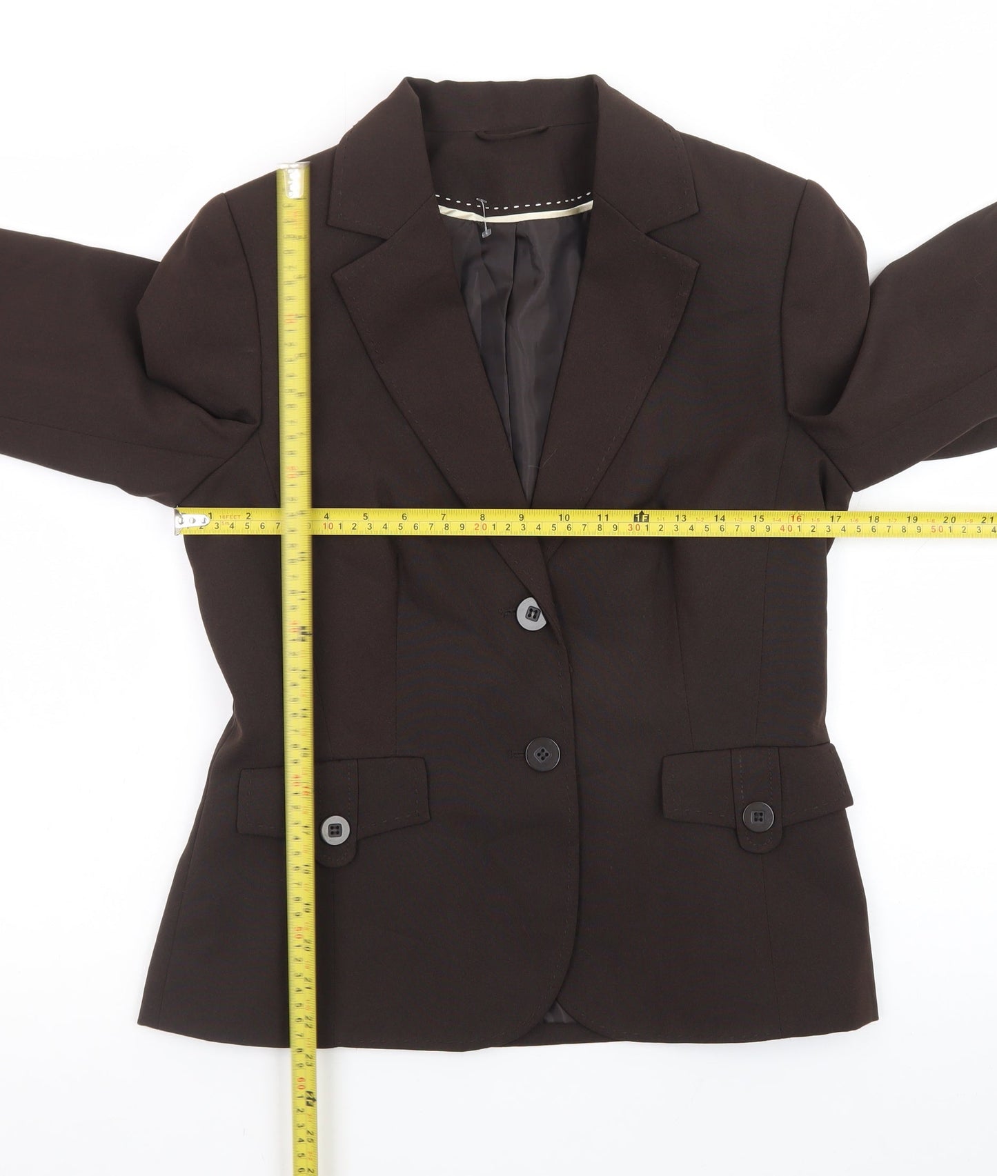 Dorothy Perkins Women Brown Size 12 Classic Two-Button Blazer