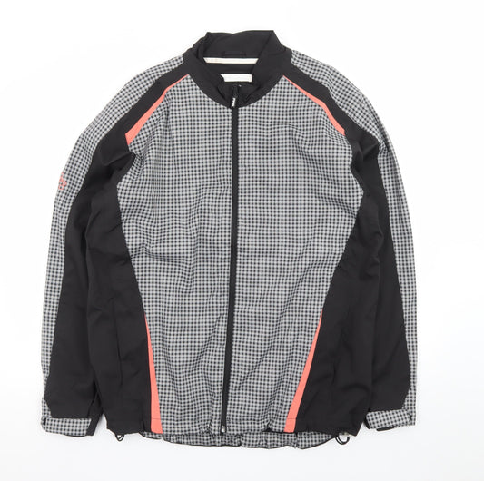PING Collection Women's Black Check Windbreaker Jacket Size 16