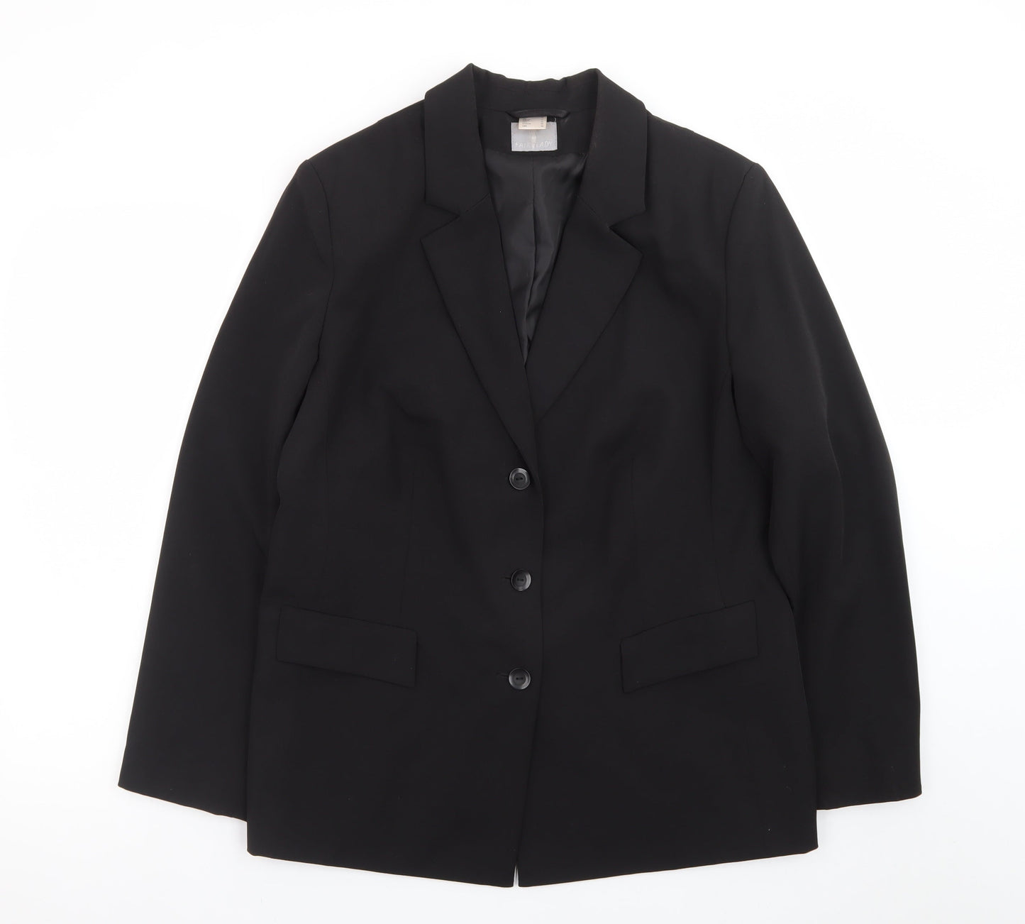 Fair Lady Women's Black Size 16 Single-Breasted Blazer