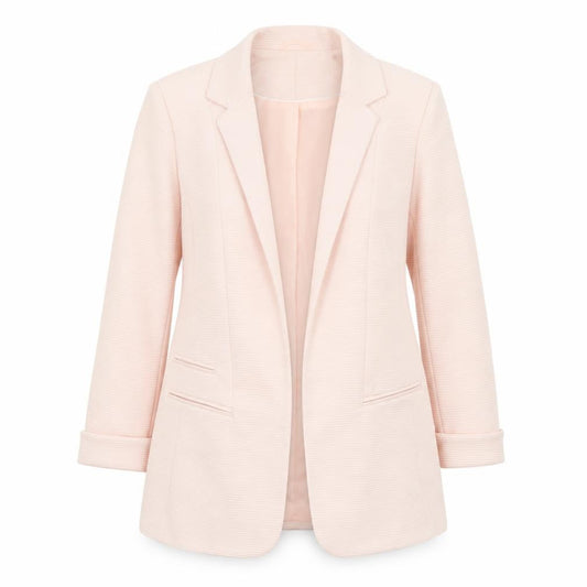 Wallis Women’s Pink Textured Longline Blazer UK 12 Slim Fit