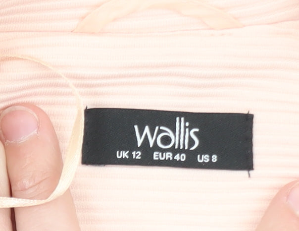 Wallis Women’s Pink Textured Longline Blazer UK 12 Slim Fit