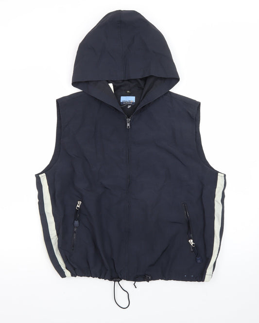 Urban Star Originals Men's Blue XL Hooded Bodywarmer Gilet