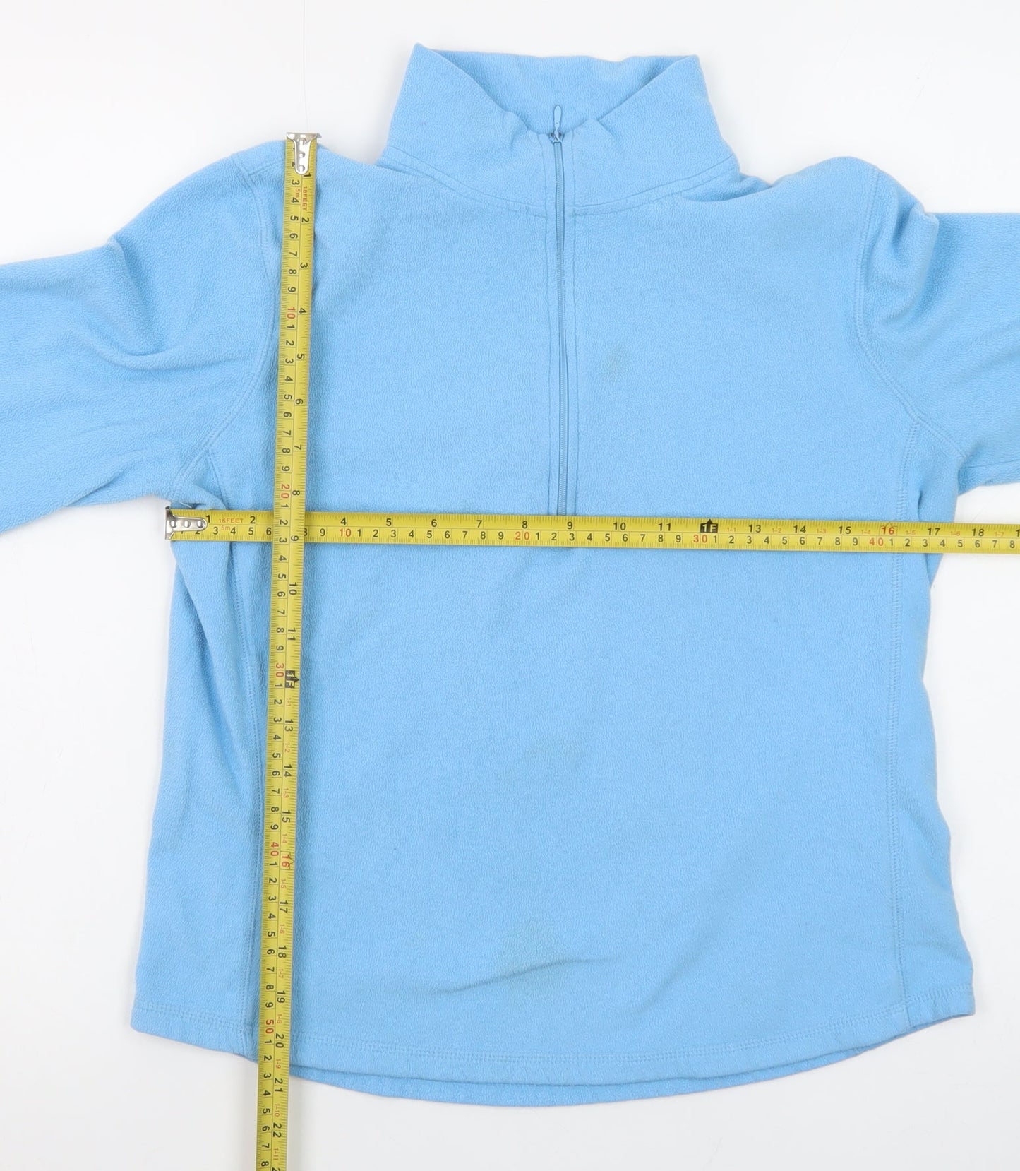 GAP Women Blue Fleece Pullover Sweatshirt M 1/4 Zip Stretch