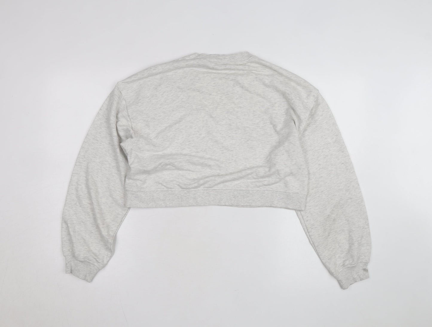 H&M Divided Women's Grey Cropped Pullover Sweatshirt Size 12