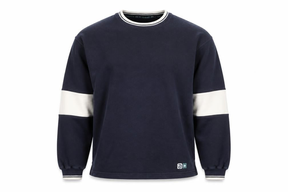Marks & Spencer Men's Blue Crew Neck Logo Sweatshirt L