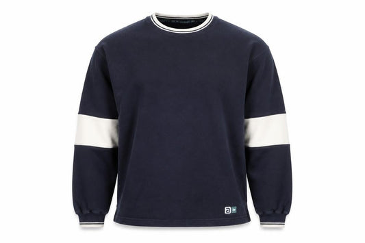 Marks & Spencer Men's Blue Crew Neck Logo Sweatshirt L