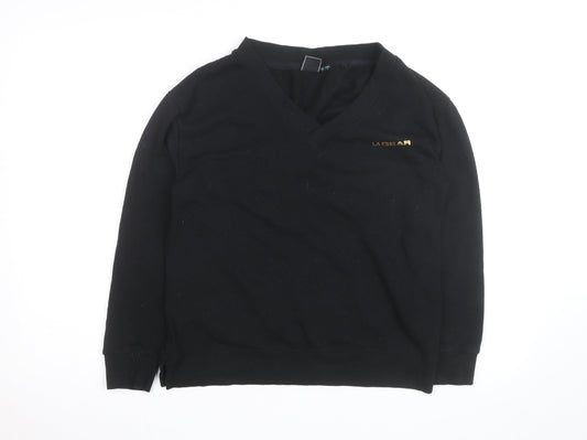 LA Gear Women's Black V-Neck Pullover Sweatshirt Size 8