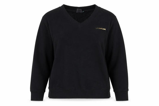 LA Gear Women's Black V-Neck Pullover Sweatshirt Size 8