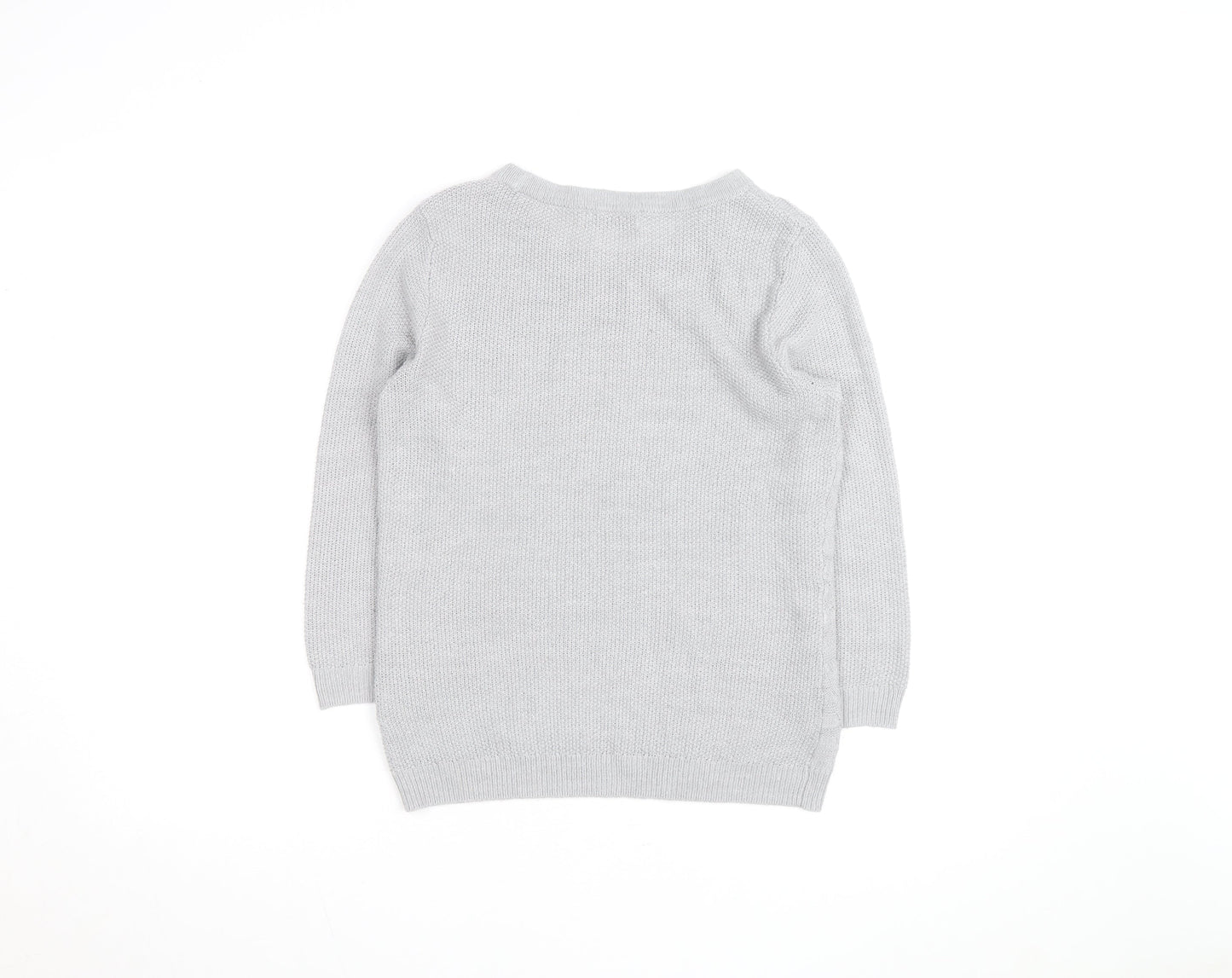 Marks and Spencer Per Una Grey Cotton Jumper Women Size 10 Crew Neck