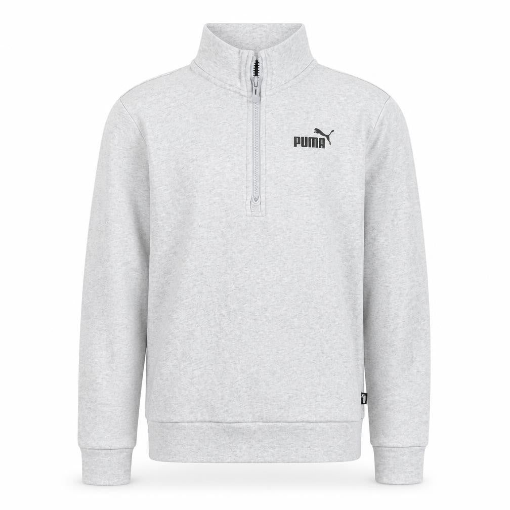 Puma Boys Grey 1/4 Zip Fleece Sweatshirt M Athletic Training Top