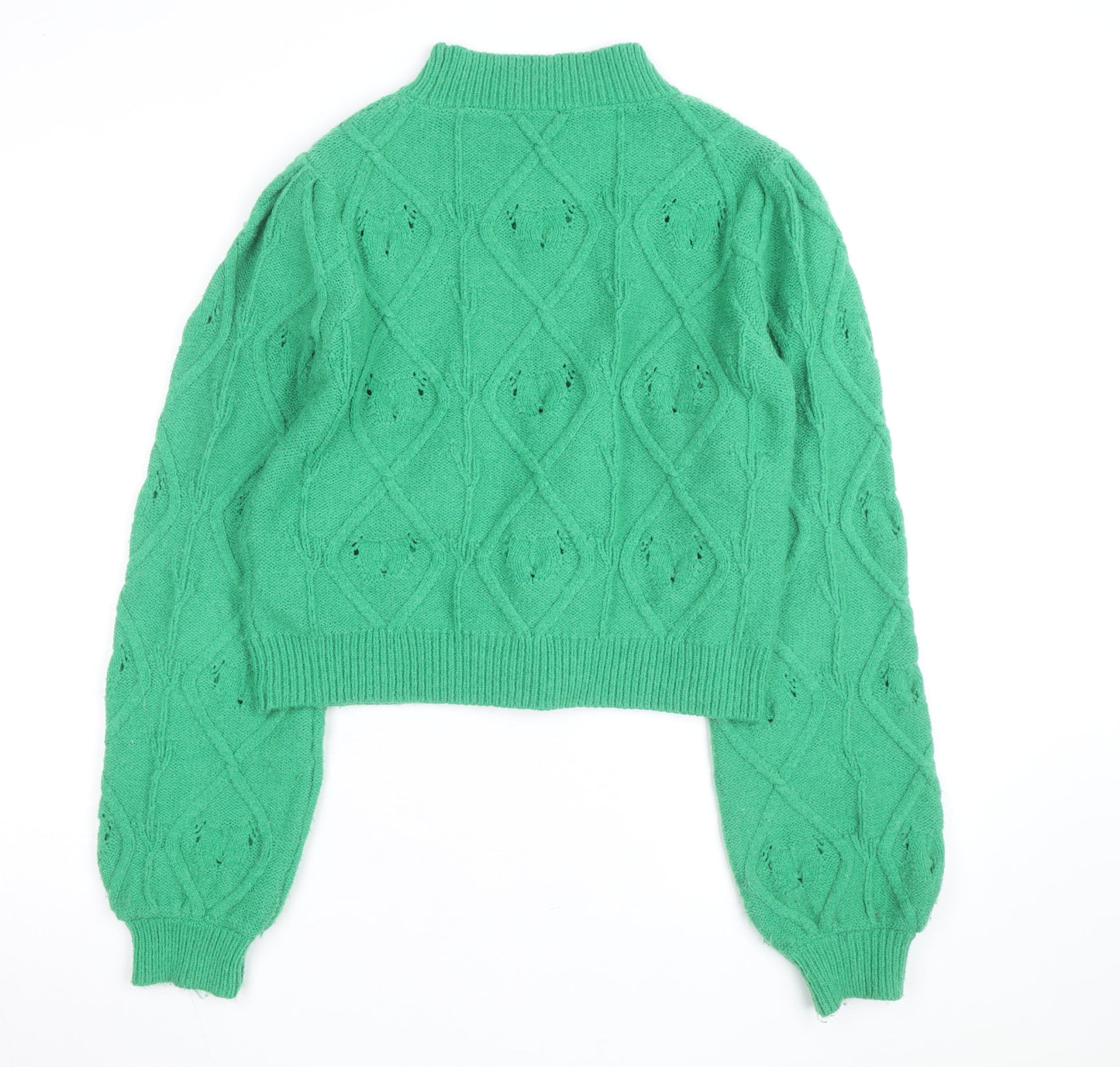 New Look Women’s Green Mock Neck Cable-Knit Tall Jumper Size 16