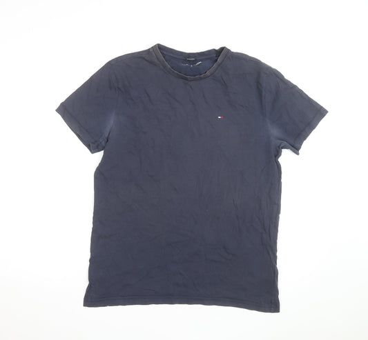 Tommy Hilfiger Men's Navy Crew Neck Organic Cotton T-Shirt L