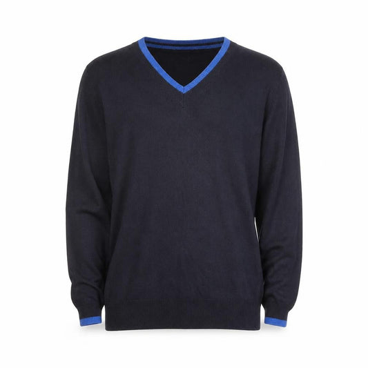 Next Men's Black V-Neck Cotton Jumper Size S
