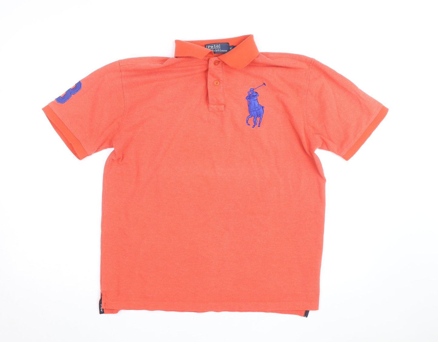 Ralph Lauren Men’s Orange XL Polo Shirt 100% Cotton Embroidered Logo