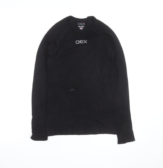 OEX Men's Black Athletic Long Sleeve Base Layer Top S